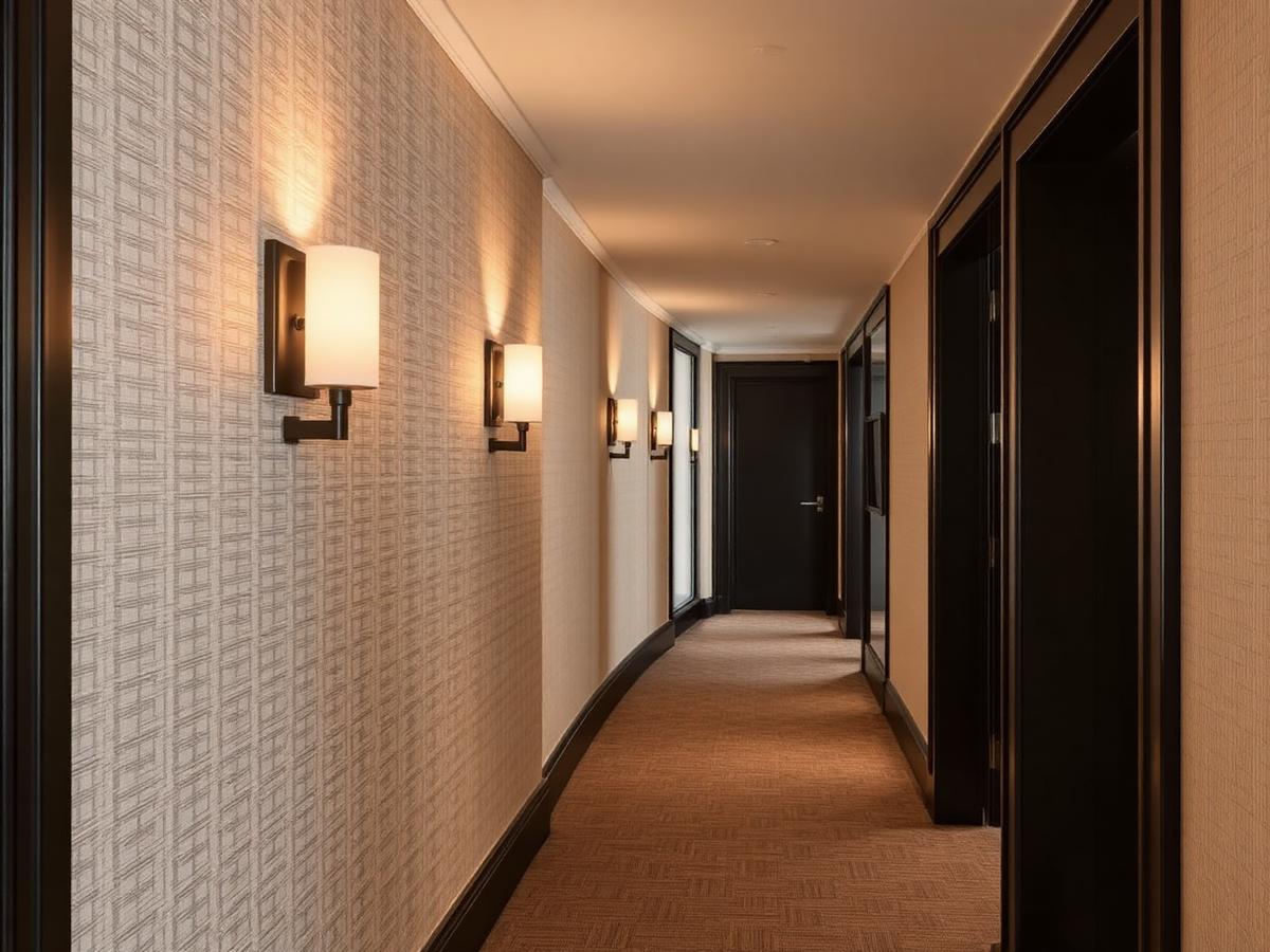 Finished hotel corridor