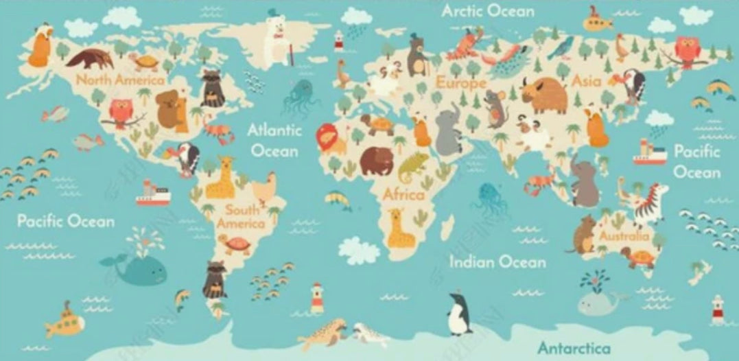 Children map mural