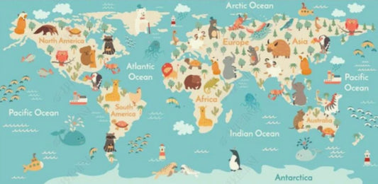 Children map mural